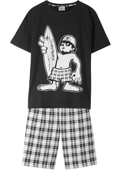 Shorty (2-tlg. Set) in schwarz von vorne - bonprix