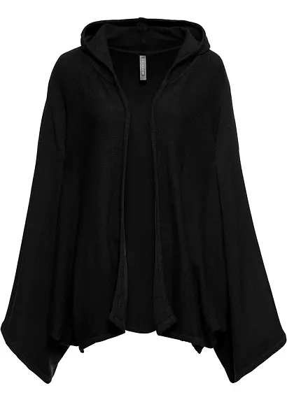 Oversize-Strickjacke in schwarz von vorne - bonprix