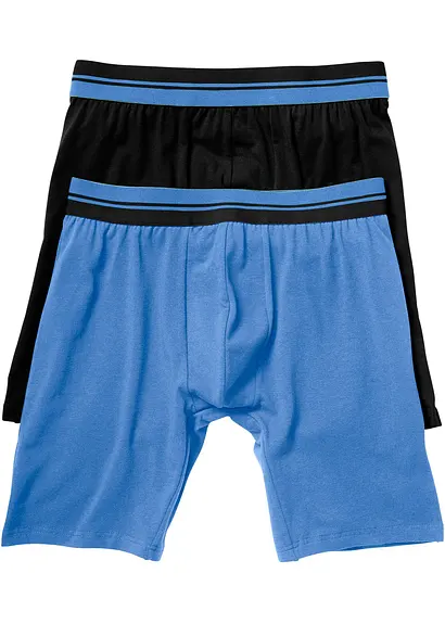 Lange Boxershorts eng (2er Pack) in schwarz - bonprix