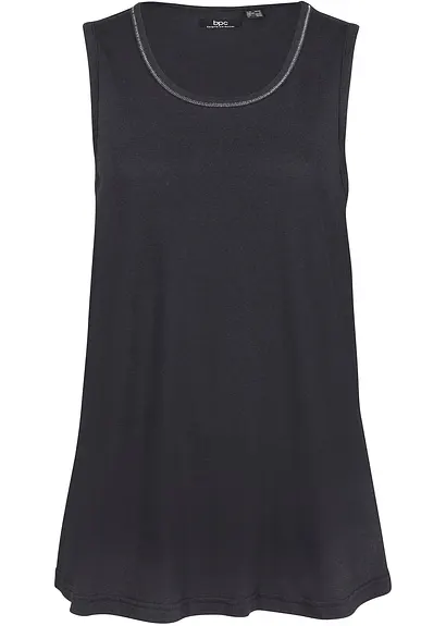 Long-Top aus softem Viskose-Mix in schwarz von vorne - bonprix