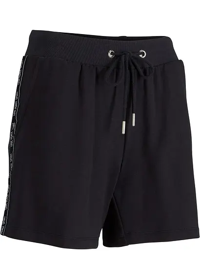 Sweat-Shorts in schwarz von vorne - bonprix