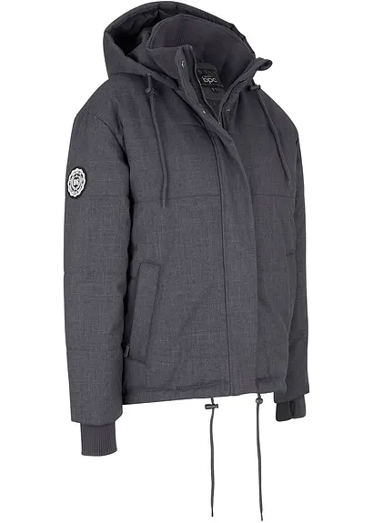 wasserabweisende Outdoor-Steppjacke, Oversized in grau von vorne - bonprix