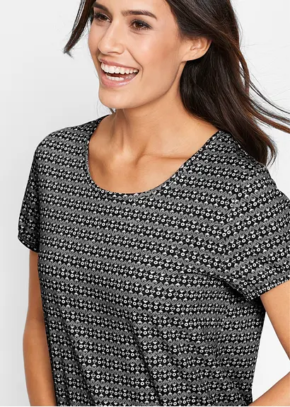 Shirt aus reiner Baumwolle in schwarz (Detailaufnahme) - bonprix