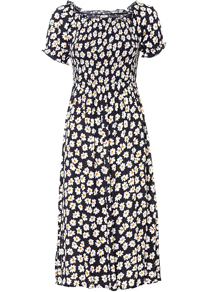 Midikleid in blau von vorne - bonprix