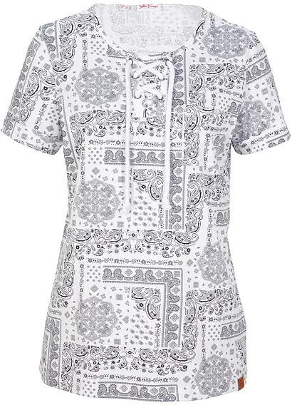 T-Shirt, kurzarm in blau von vorne - bonprix