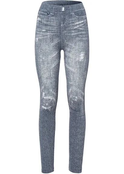 Seamless Leggings mit weicher Innenseite in blau von vorne - bonprix