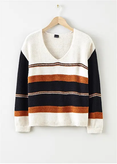 Pullover in beige von vorne - bonprix