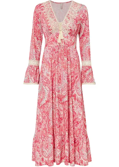 Jerseykleid in pink von vorne - bonprix