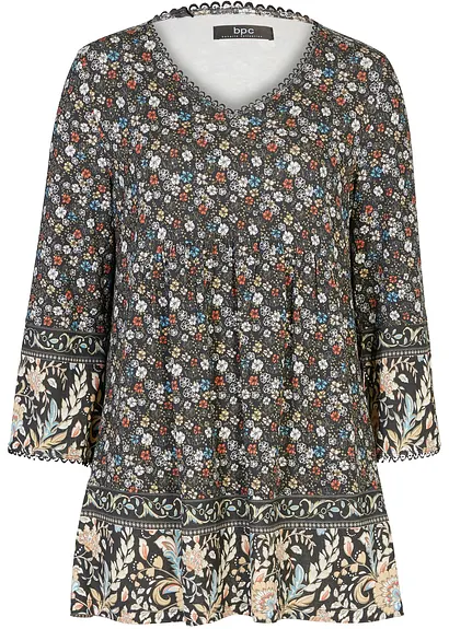 Shirt-Tunika in schwarz von vorne - bonprix