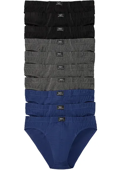 Slip (10er Pack) in schwarz von vorne - bonprix