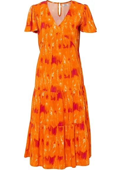 Midikleid aus Viskose in pink von vorne - bonprix