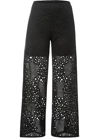 Strick-Schlupfhose in schwarz von vorne - bonprix