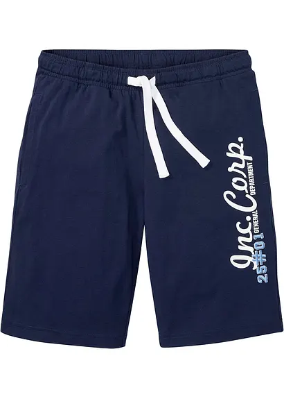 Jersey-Bermuda in blau von vorne - bonprix