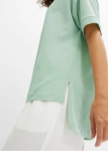 Oversize T-Shirt aus reiner Baumwolle in grün (Detailaufnahme) - bonprix