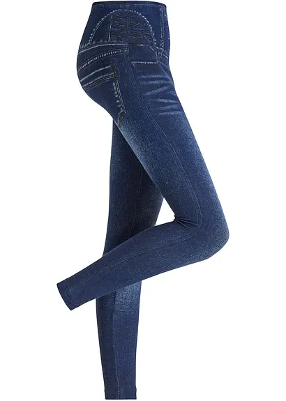 Shape Seamless Leggings Jeansoptik mit starker Formkraft in blau von vorne - bonprix