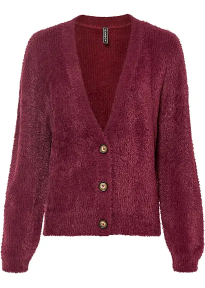 Strickjacke mit Viskose in rot von vorne - bonprix