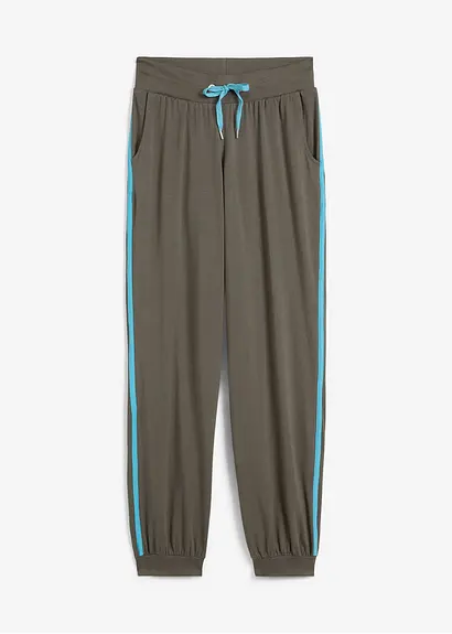 Jogginghose aus Baumwolle, knöchelfrei in grau von vorne - bonprix