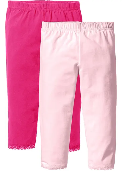 Capri-Leggings mit Bio-Baumwolle (2er Pack) in rosa - bonprix