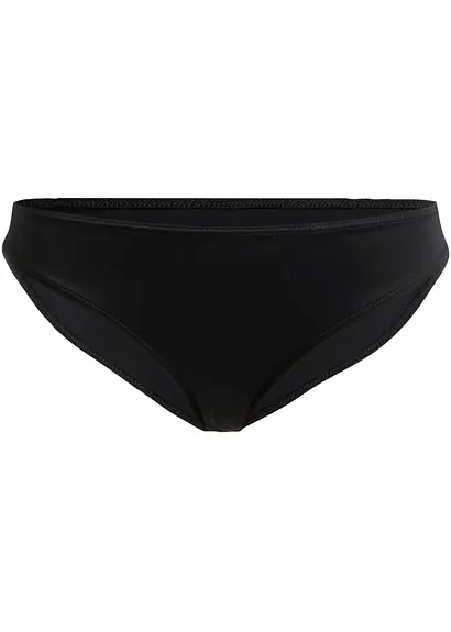 Knappe Bikinihose mit normalem Beinausschnitt in schwarz von vorne - bonprix
