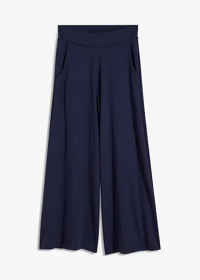 bequeme Culotte aus Punto di Roma in blau von vorne - bonprix