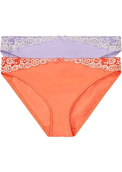 Slip (2er Pack) in orange von vorne - bonprix