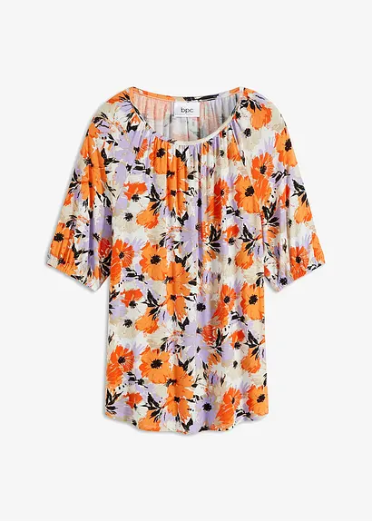 T-Shirt aus Viskose-Mix in weiß von vorne - bonprix