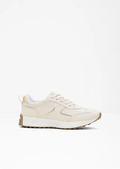 Sneaker in beige von vorne - bonprix