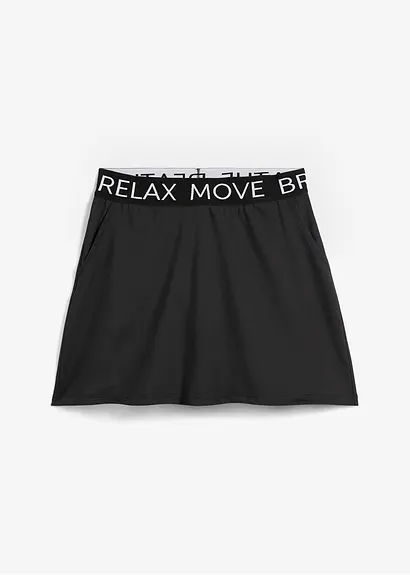 Sport-Rock mit integrierter Radlerhose in schwarz von vorne - bonprix