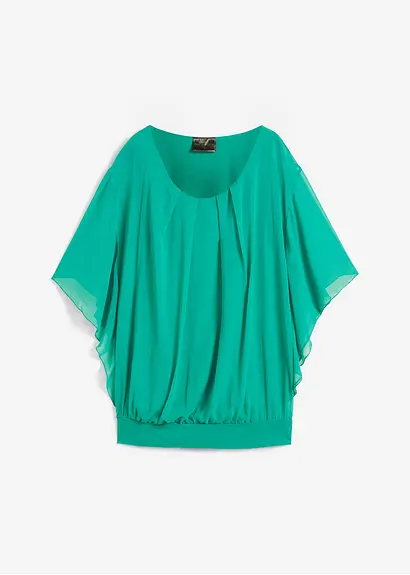 Chiffonbluse mit Untertop in grün von vorne - bonprix