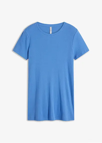 Longshirt mit Schlitz in blau von vorne - bonprix