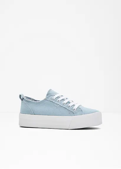 Plateau Sneaker in blau von vorne - bonprix