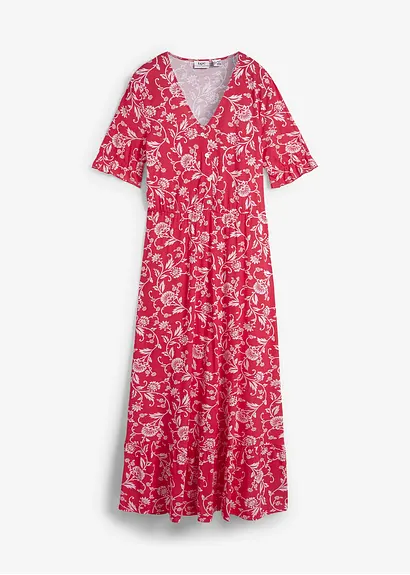 Jerseykleid aus fließender Viskose in rot von vorne - bonprix