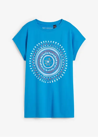 Shirt mit Mandaladruck in blau von vorne - bonprix