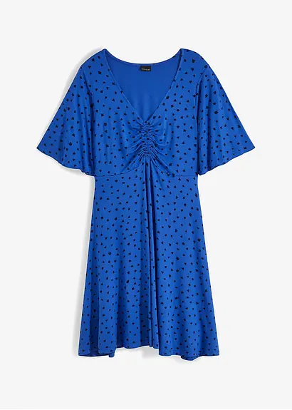 Jerseykleid in blau von vorne - bonprix