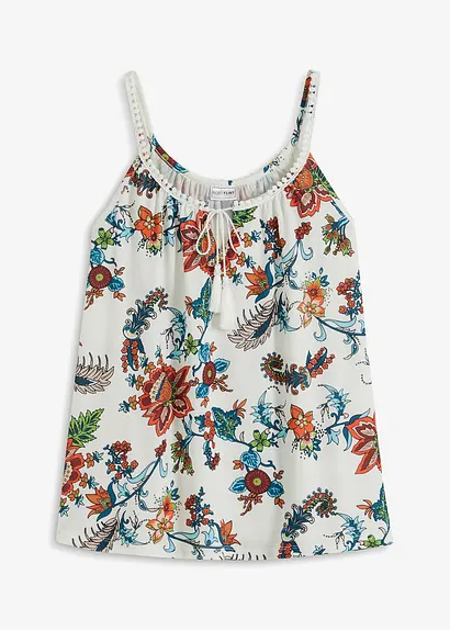 Shirttop mit Blumenprint in weiß von vorne - bonprix