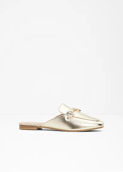 Pantolette in beige von vorne - bonprix