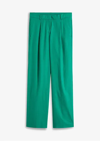 Bundfaltenhose in grün von vorne - bonprix