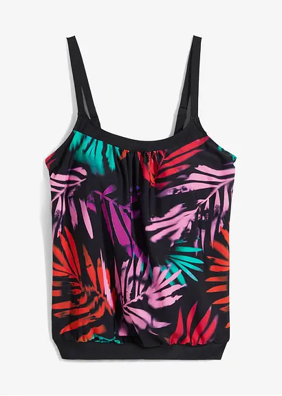 Tankini Oberteil in schwarz von vorne - bonprix