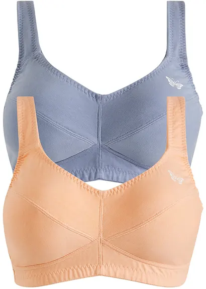 BH ohne Bügel mit Bio-Baumwolle (2er Pack) in orange von vorne - bonprix