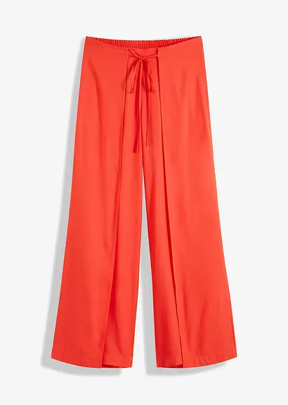 Palazzo-Hose aus feiner Viskose in rot von vorne - bonprix