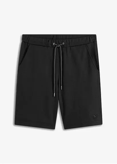 Sweat-Bermuda in schwarz von vorne - bonprix
