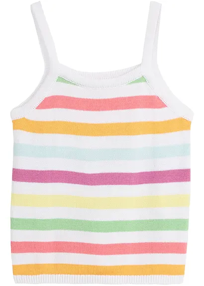 Mädchen Stricktop in Häkeloptik in weiß von vorne - bpc bonprix collection