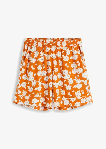 Shorts mit Blumenprint in orange von vorne - RAINBOW
