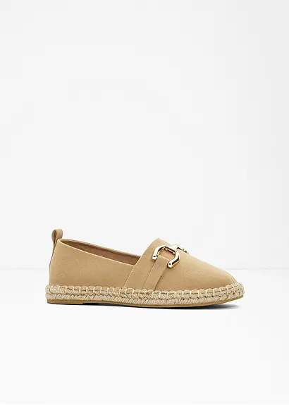 Espadrille in beige von vorne - bonprix