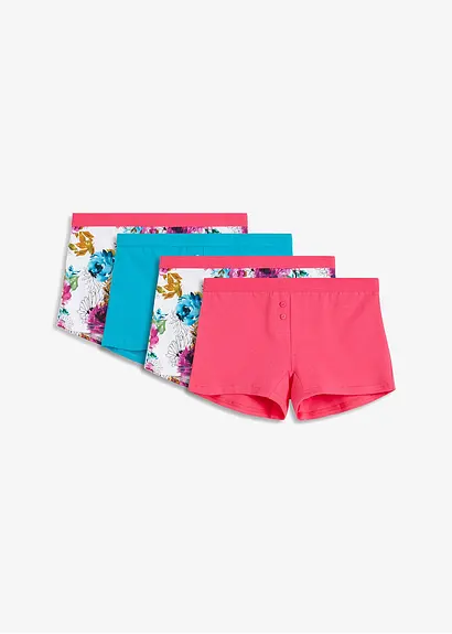 Damen Boxer mit Bio-Baumwolle (4er Pack) in weiß von vorne - bonprix