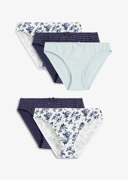 Slip (5er Pack) mit Bio-Baumwolle in weiß von vorne - bonprix
