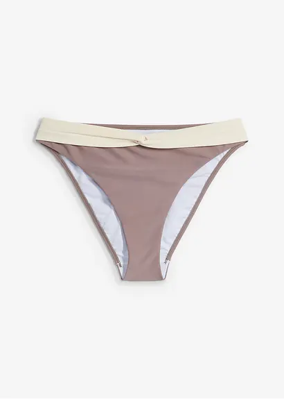 Bikinihose mit Twistdetail in braun von vorne - bonprix