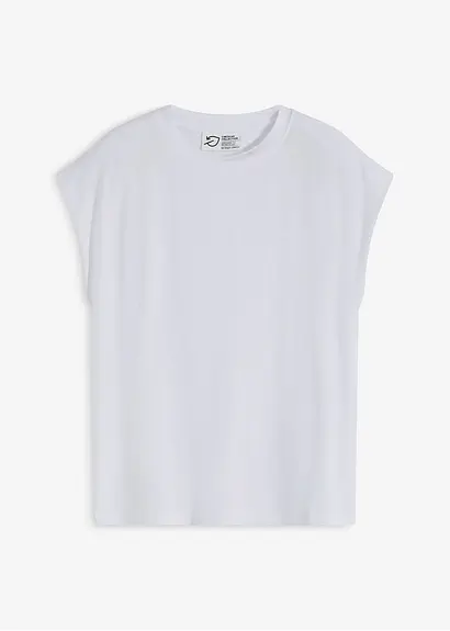 T-Shirt aus softer Viskose in weiß von vorne - bonprix