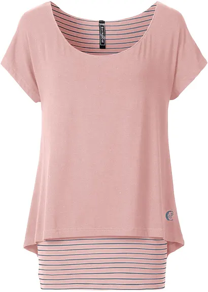 2-in-1-Shirt in rosa von vorne - bonprix