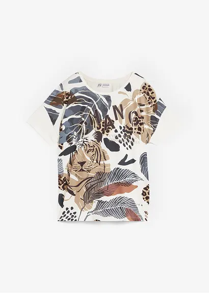 Shirt mit Foilprint in weiß von vorne - bonprix
